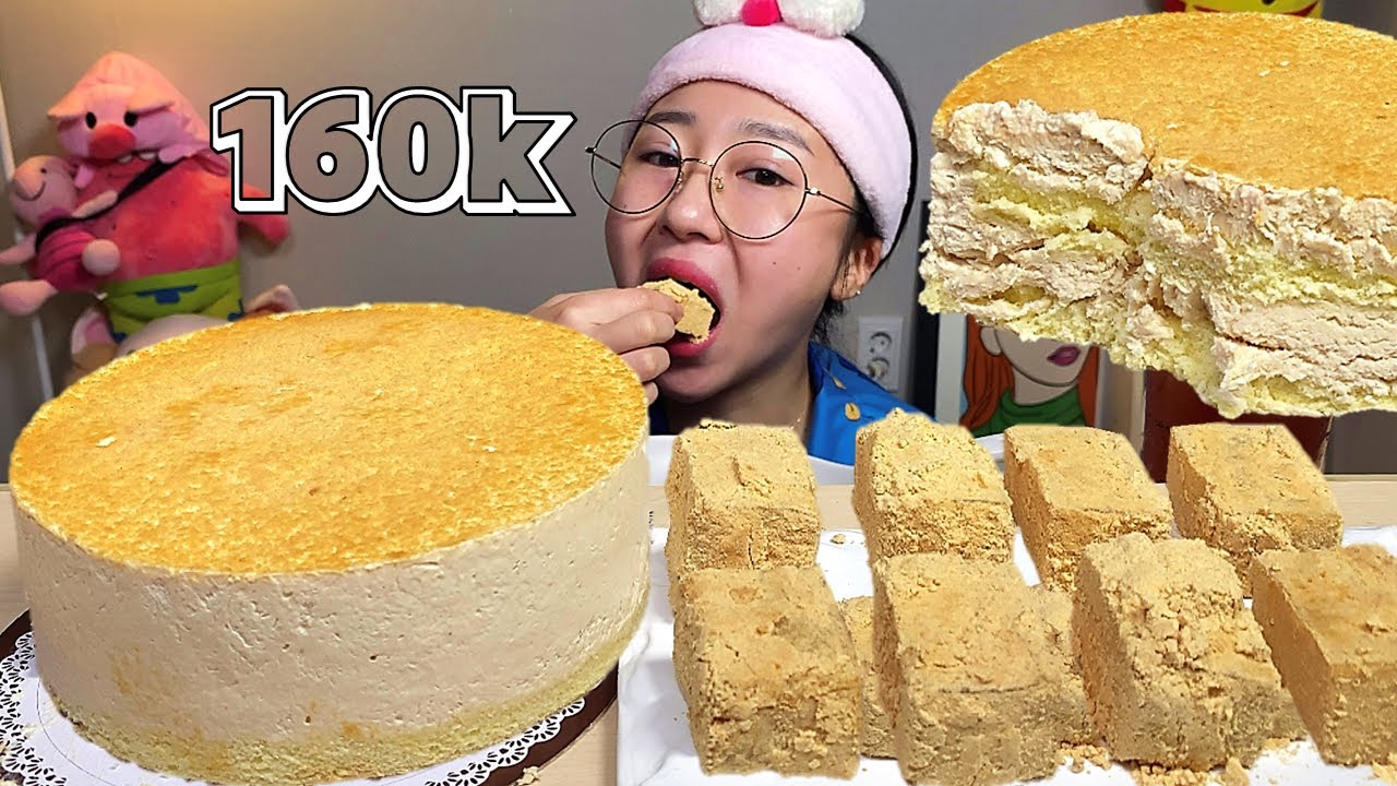 16만명 기념 인절미크림치즈케이크 인절미떡 먹방 Dessert Mukbang