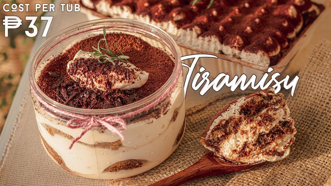 【RECIPE】LOW-COST Tiramisu for Business / With Costing / Without Mascarpone, Cream Cheese and Egg