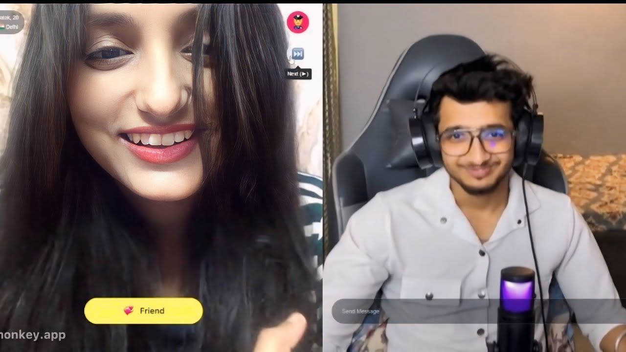 Meet Cute Girl 😘 On Monkey Chat 🙈 | Monkey Chat Videos #live #ometv #omegle #monkey #monkeyapp #love