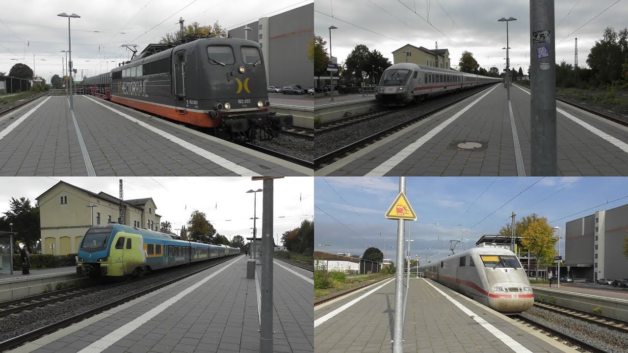 Bahnverkehr in Greven mit Hectorrail 151, ICE 1, Intercity, FLIRT 1&3 und Talent 2