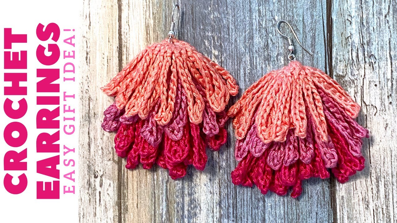 Alicia Crochet Earrings Pattern Easy Beginner Tiered Tassel Earrings Last Minute Gift