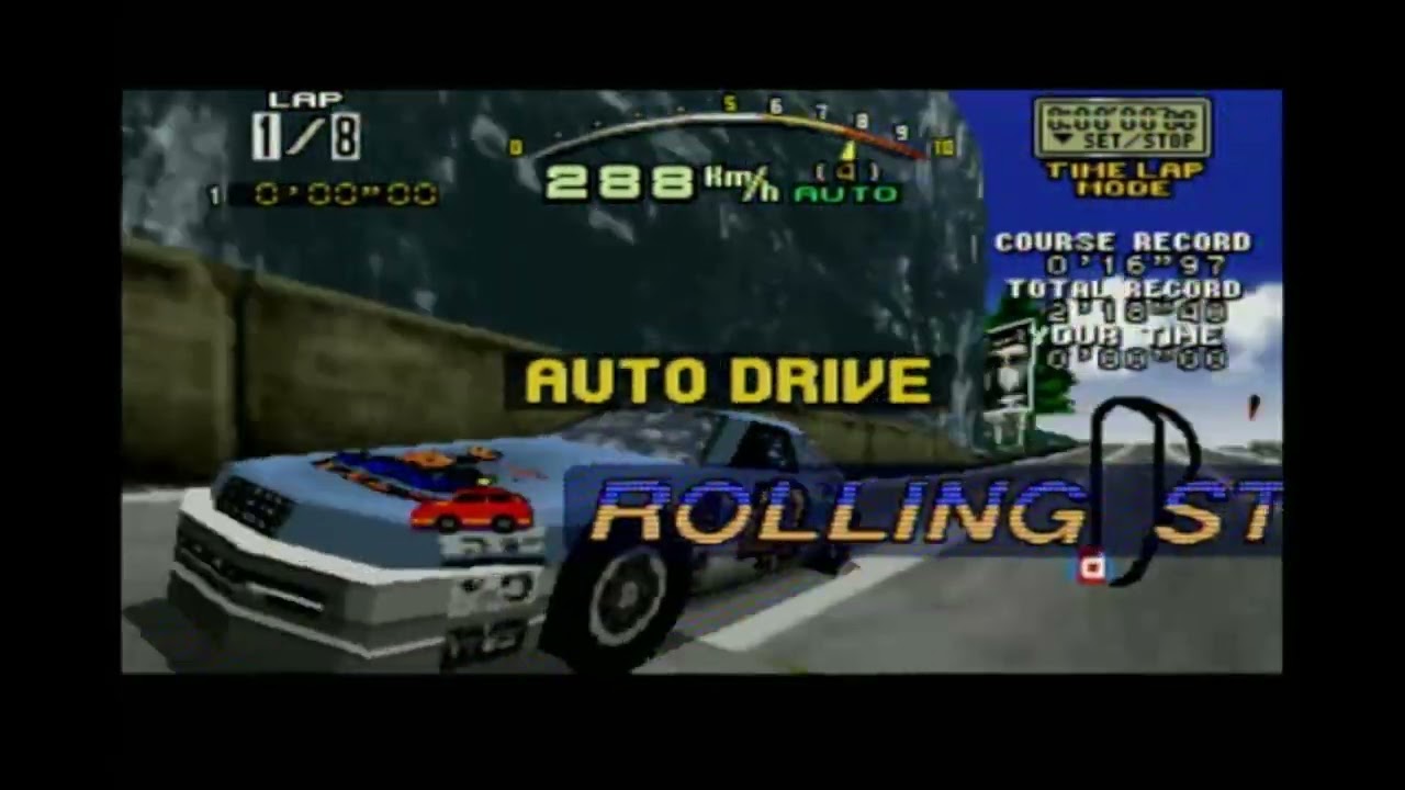 Daytona USA - Sega Saturn  - Time Lap Cyan Hornet - Beginnner Normal