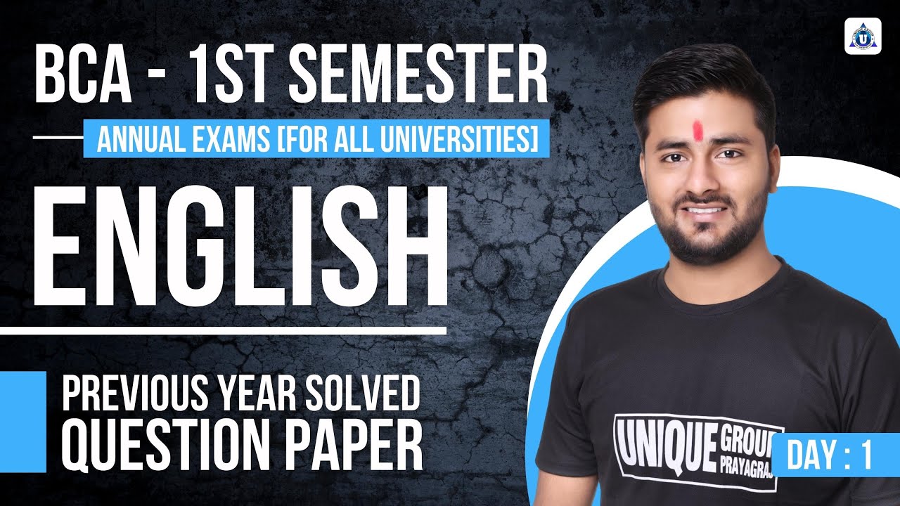 #bca 1st sem |Previous year ENGLISH |Solve Question paper |(Bca annual exam)for 2023 Exam| Day- 01|