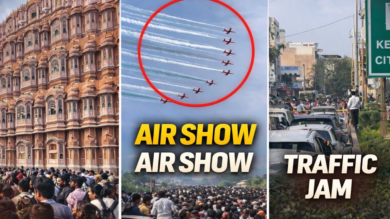Traffic jam 🥲@Luckydincharya2 #jaipur #vlog #adventure #hawamahal #airshow ￼