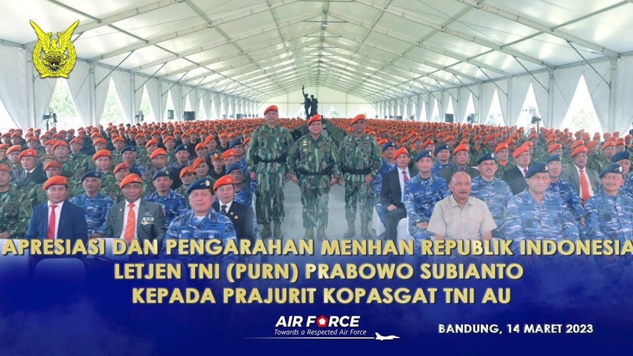 🌏 Apresiasi dan Pengarahan Menhan Republik Indonesia kepada Prajurit Kopasgat TNI AU