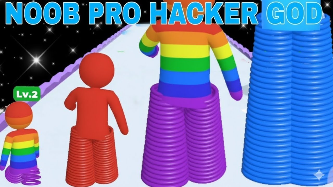 NOOB VS PRO VS HACKER VS GOD in Spring Leg Runner