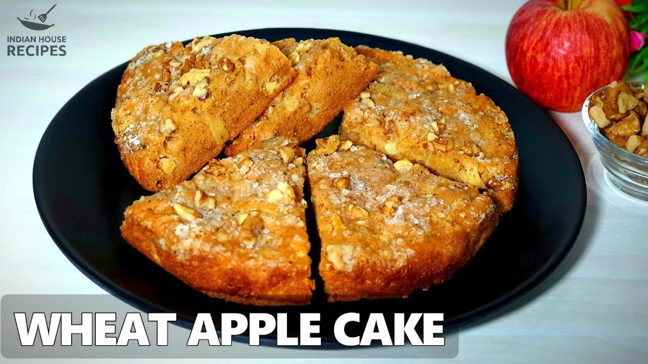 WHEAT APPLE CAKE | ATTA CAKE | EASY HOMEMADE CAKE | EGGLESS CAKE | VEGETARIAN CAKE