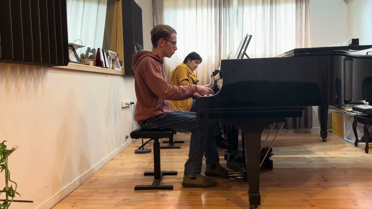 Working on Bach Prelude in B flat minor.