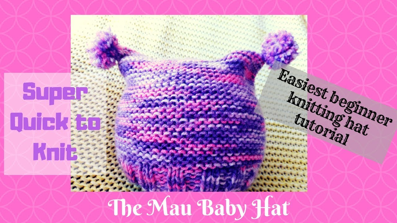 EASY KNITTED BABY HAT | The Mau | Garter stitch square beanie
