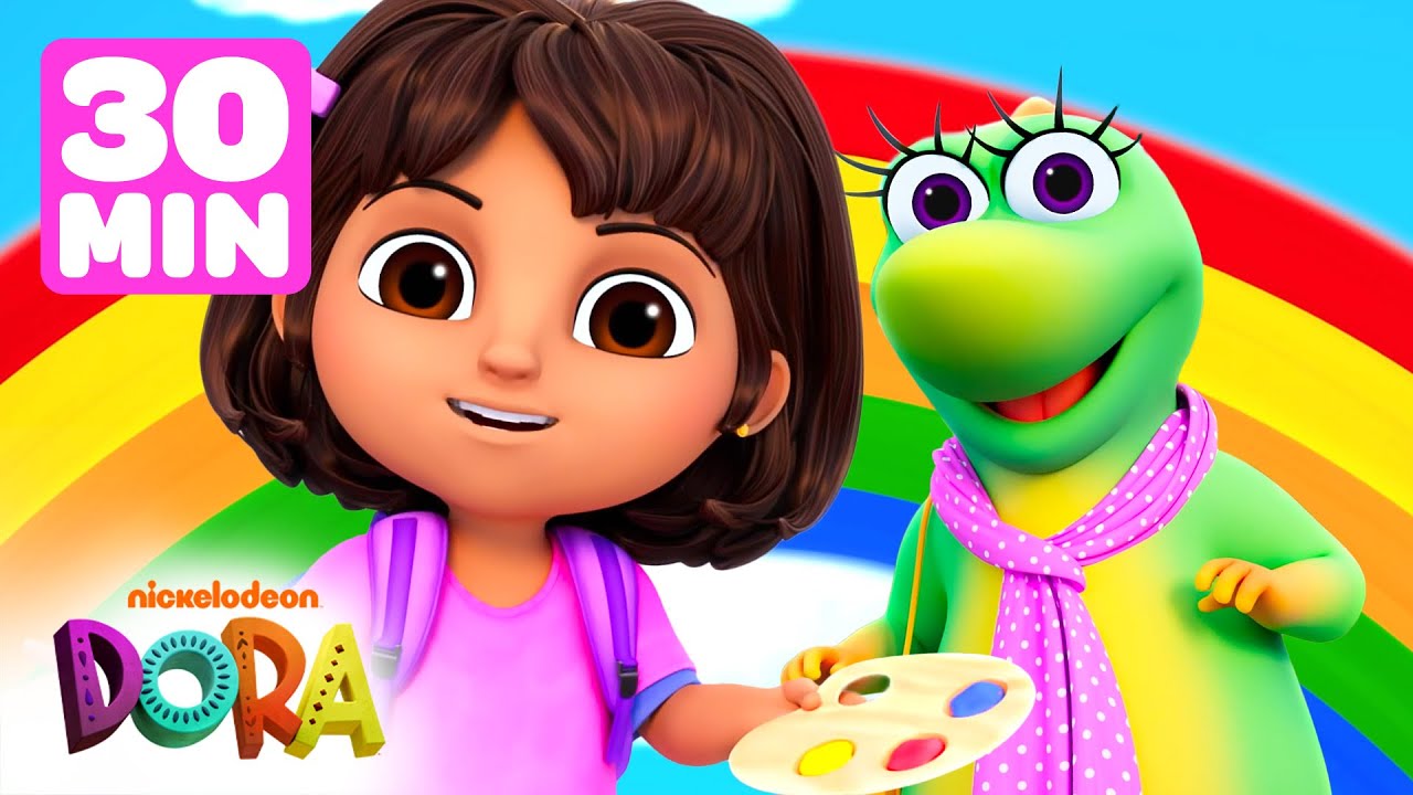 30 MINUTES of Guess the MISSING Color w/ Dora & Isa! | Dora & Friends