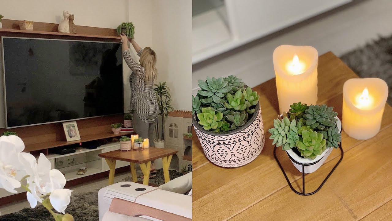 DECORANDO A MINHA CASA COM SUCULENTAS | Fiz Novos Arranjos| Faça Você Também E Decore A Sua Casa