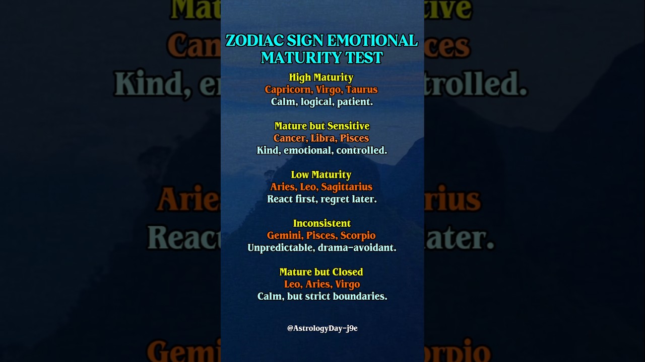 How Emotionally Grown Is Your Zodiac Signs? #zodiac #zodiacsigns #astrology #horoscope #tarot