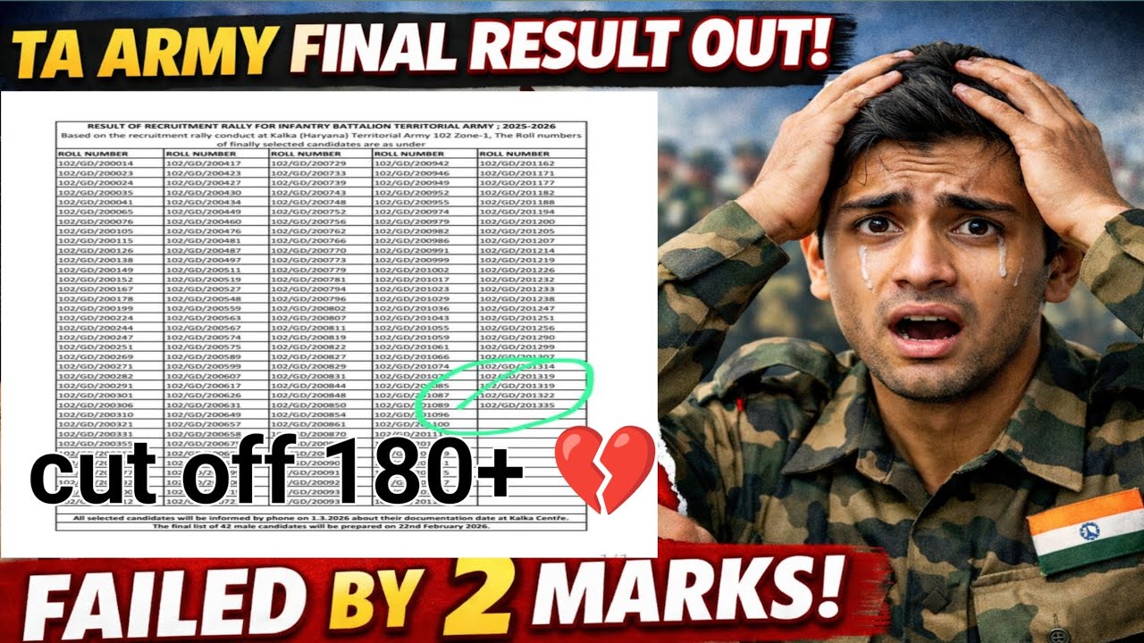 Ta army final result out 2026 | ta army final result| ta army result 2026