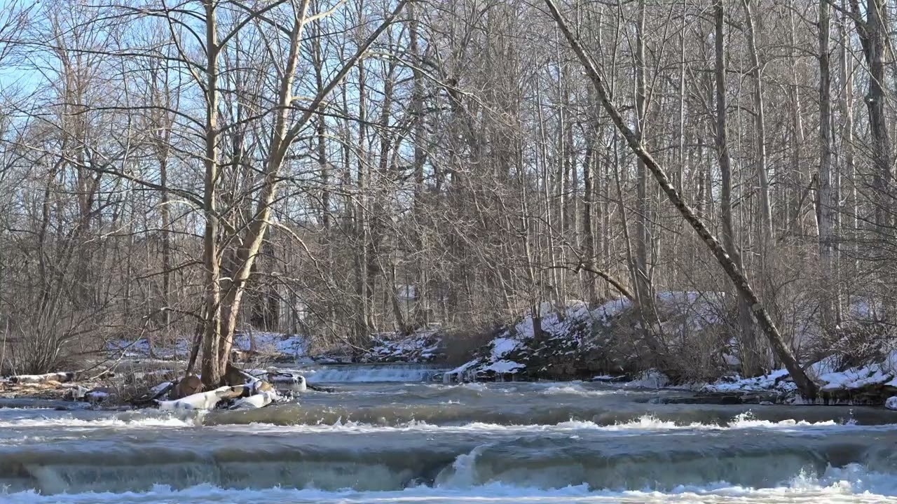 Beautiful River in Winter (Chittenango Falls State Park) #watersounds #waterfall