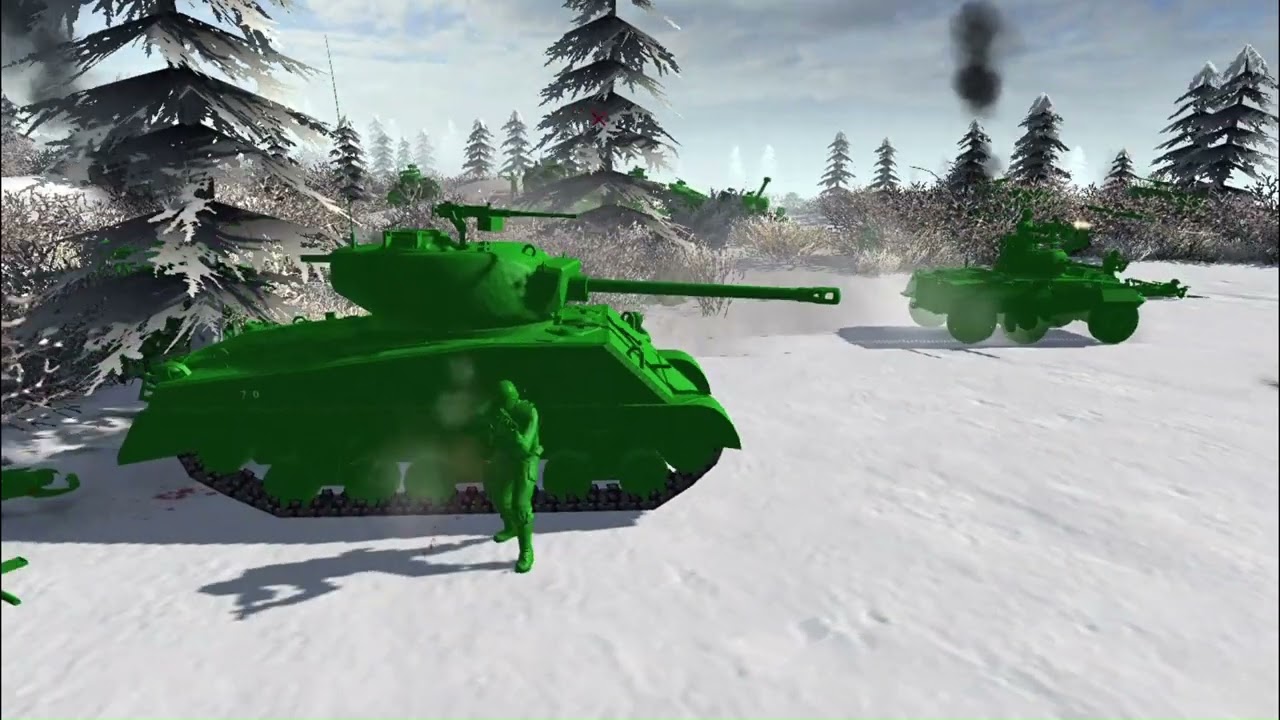 Men of War Army Men : Plastopian Wars Large Green Tank Attack on Final Red Line 1 !
