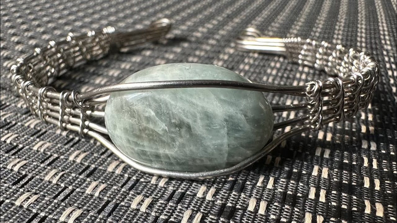 Creating a Wire Wrapped Cuff Bracelet ￼with Aquamarine Cabochon