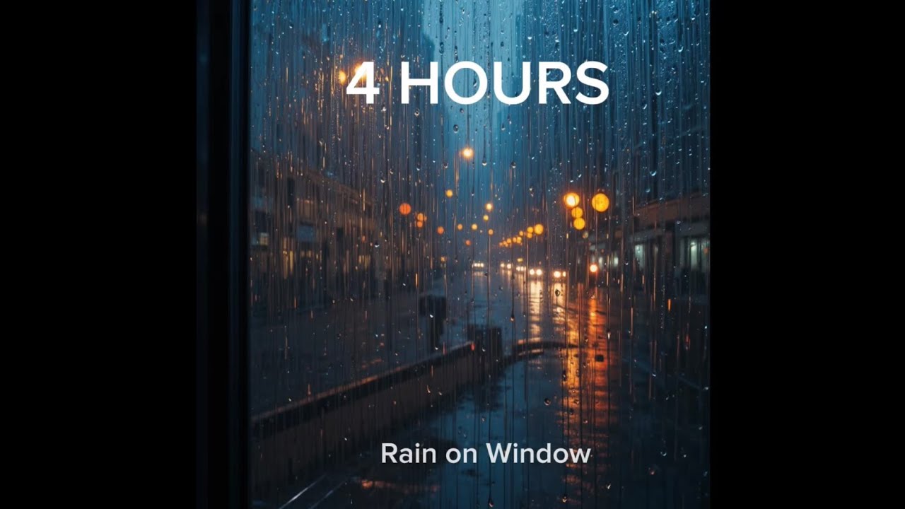 4 Hours of Steady Rain on Window 🌧 Cozy Bedroom Night for Deep Sleep