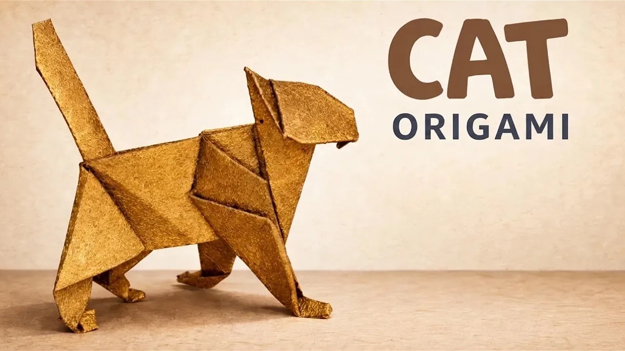 Walking Cat origami tutorial | Fold a paper cat