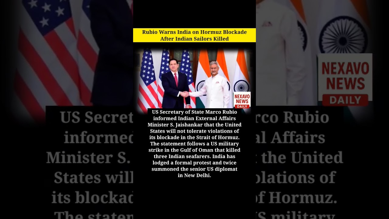 Rubio Warns India on Hormuz Blockade After Indian Sailors Killed #us #india #sailor