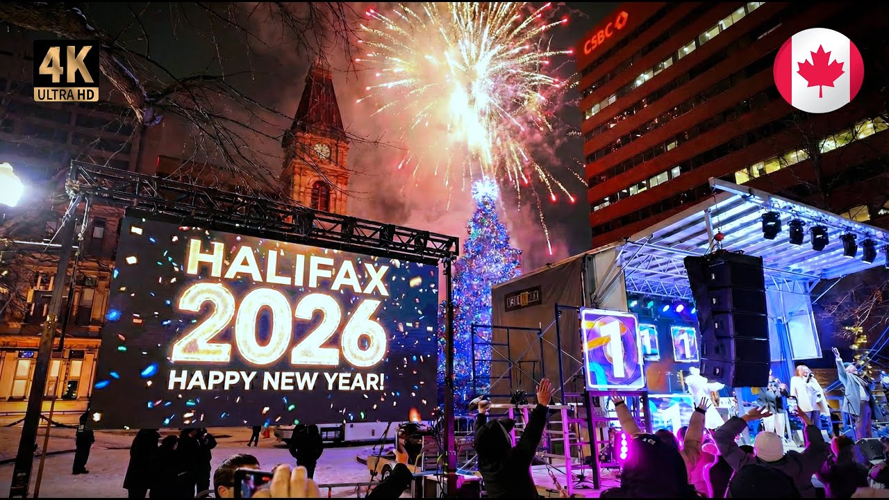 Halifax, Canada, Celebrates New Year 2026  with Massive Snowy Countdown | snow 4K Walk!❄️