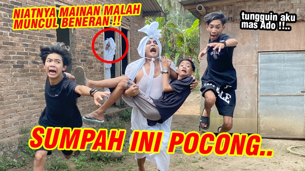 Main pocong-pocongan malah muncul beneran !! BENERAN SEREM KALAU GINI..