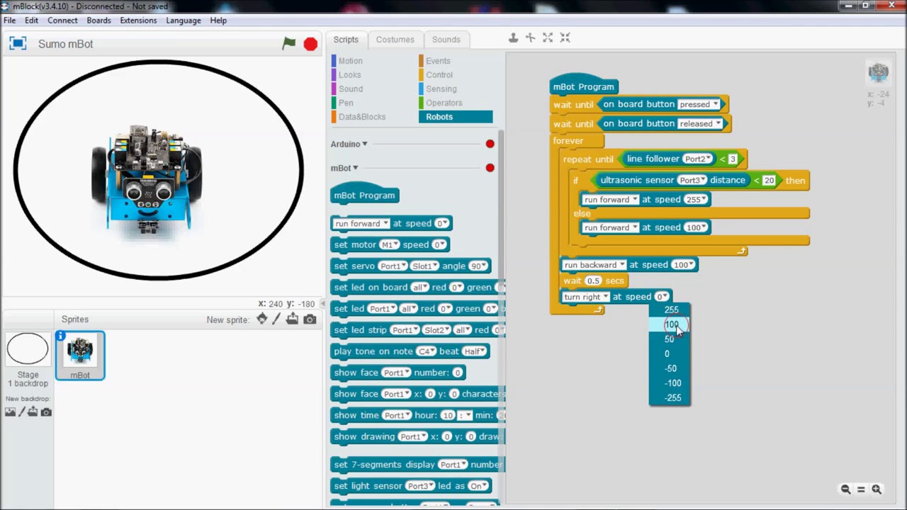 Robot Sumo   mBot   mblock MakeBlock  유