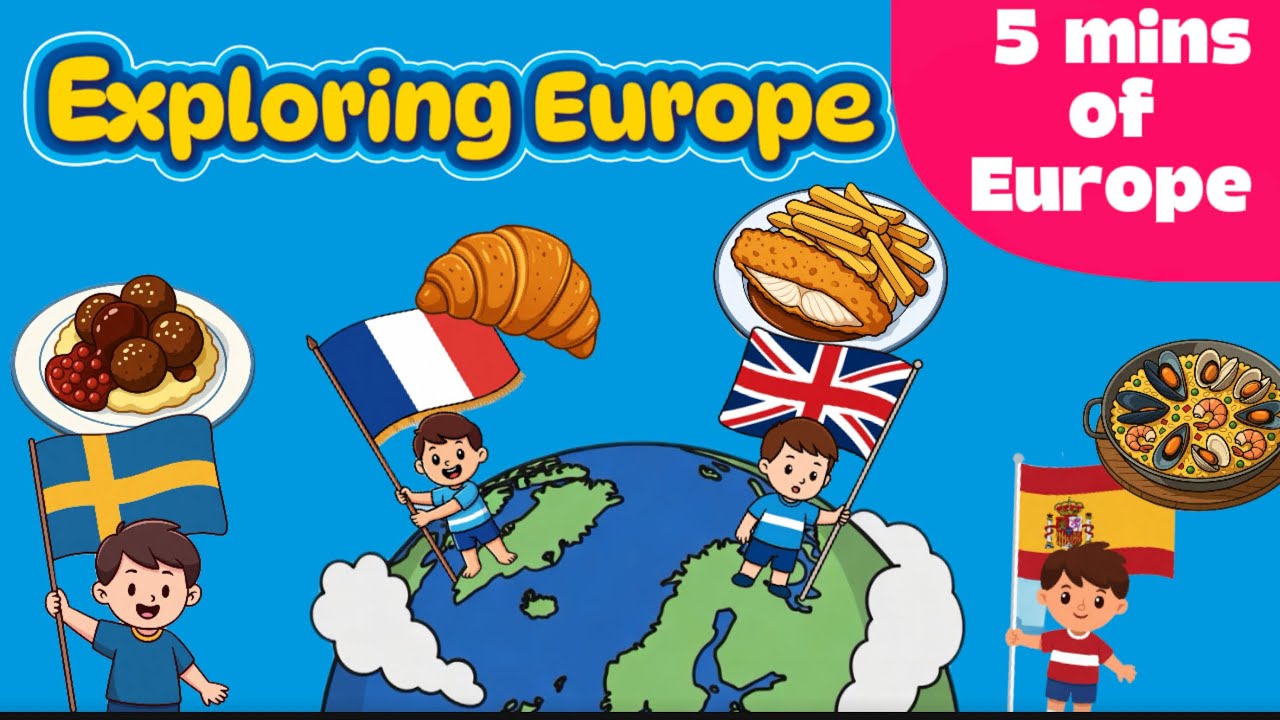 Countries and Capitals of Europe Song | Europe Food Song | Nursery Rhyme for Kids