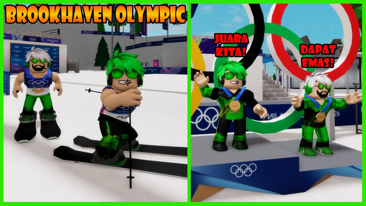 Darlung & Wak Darlung Mengikuti Kejuaraan Olympic Ice Skate Brookhaven Di Roblox