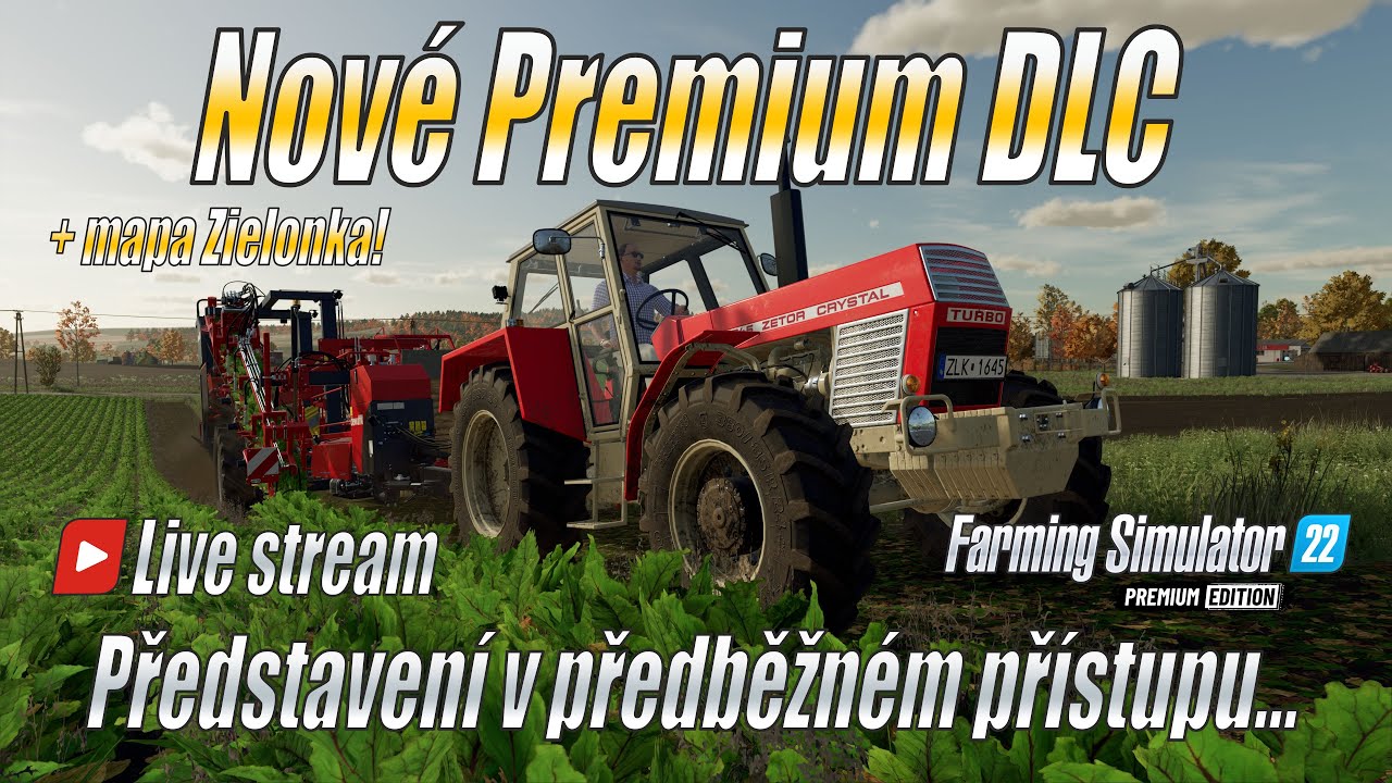 🥕🍠🥬 Live stream na mapě Zielonka! - Vydání nového Premium Expansion DLC - Farming Simulator 22 (4K)