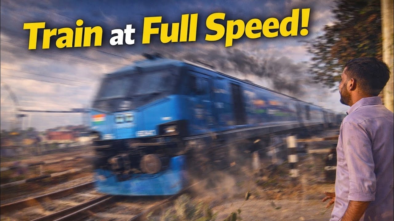 Train full speed on rail 