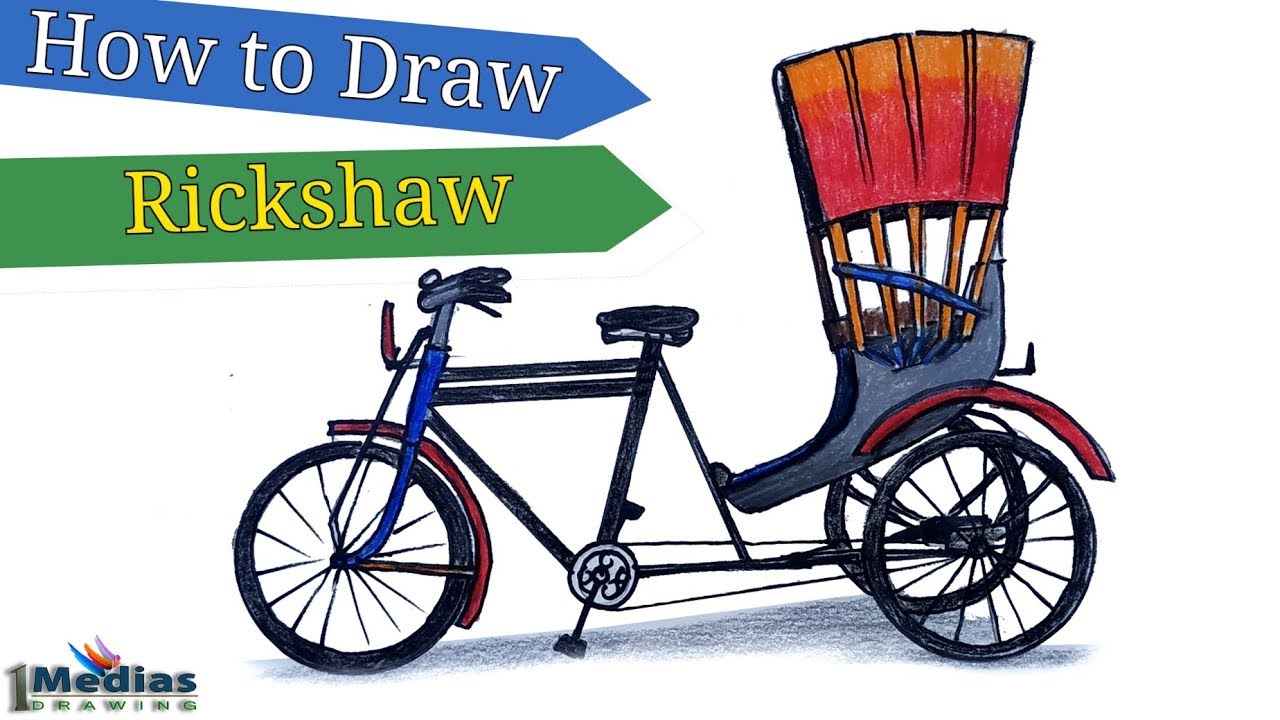 How to Draw Rickshaw Step by Step (Very Easy)