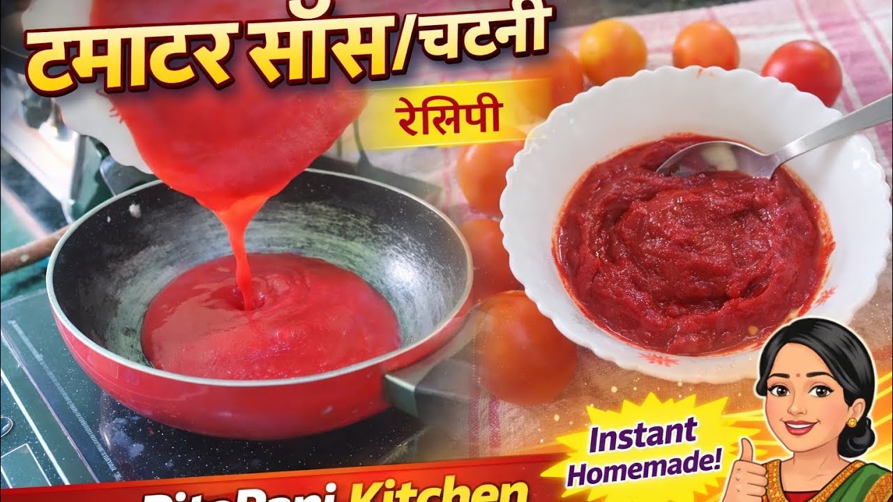 Homemade Tomato Sauce 100% Pure | बिना प्रिज़र्वेटिव घर का बना सॉस | Healthy Sauce Recipe