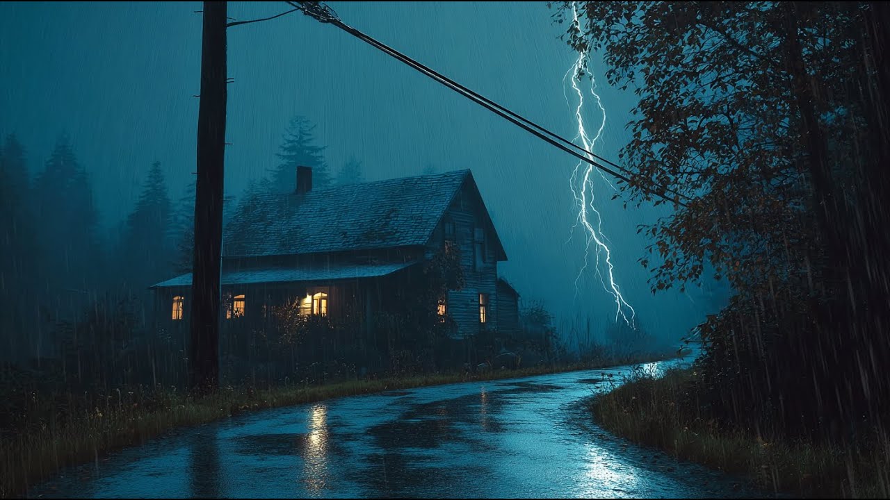 Lluvia Fuerte y Tormenta Nocturna para Dormir Profundo y Relajarse | Sonidos Naturales de Lluvia
