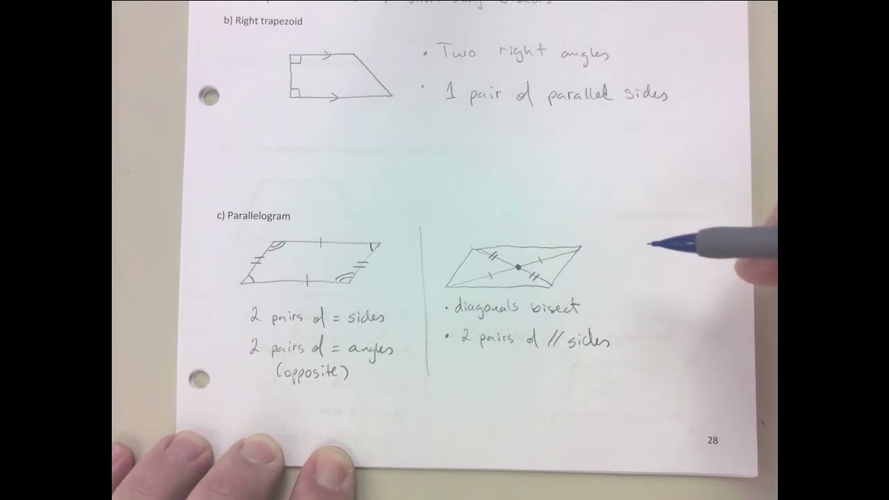 QUADRILATERALS EXAMPLES, SOLVING SIDES, ANGLES, TRIGONOMETRY, PROPERTIES, ETC.