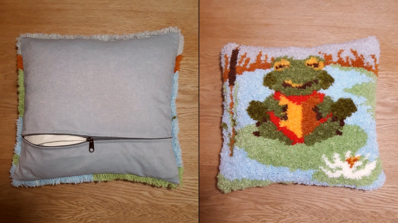 Rückseite nähen für Knüpfkissen Stickkissen Kissen/finishing a Latch Hook cushion pillow