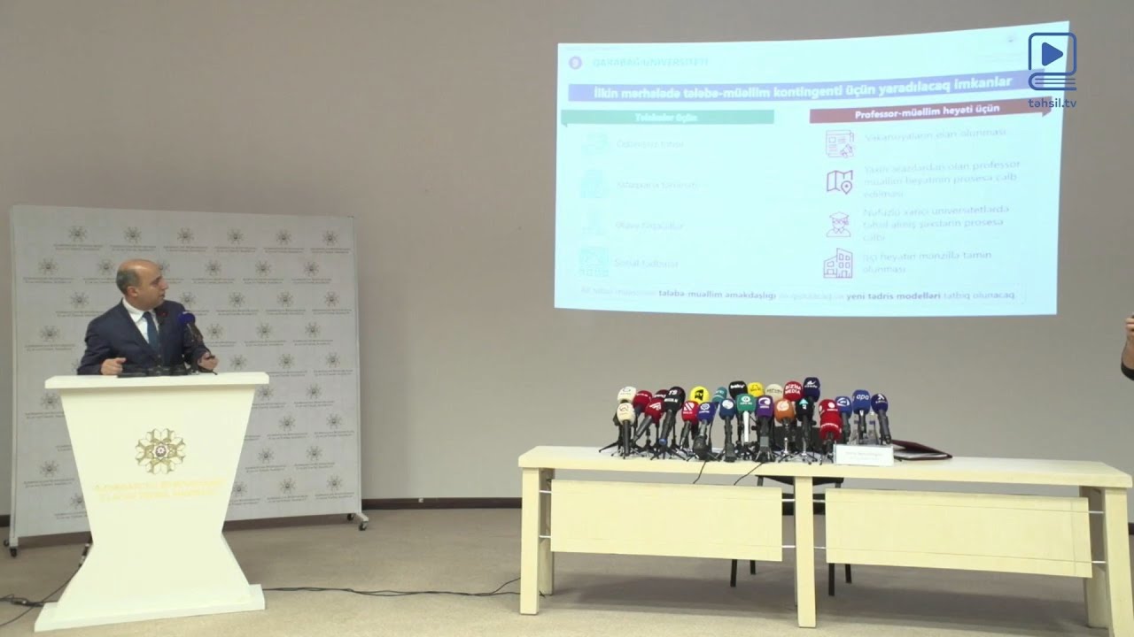 Emin Əmrullayev media üçün brifinqdə Qarabağ Universiteti barədə məlumat verdi.