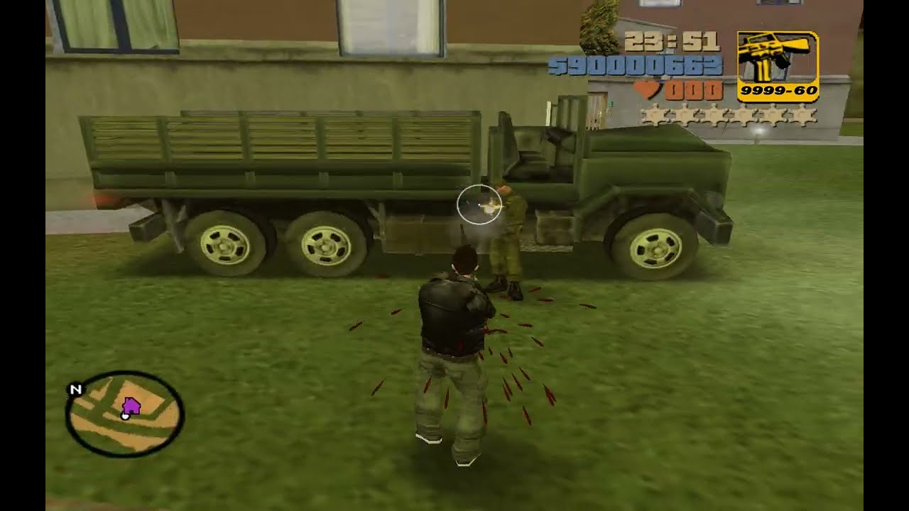 !!!!! 6 STAR RAMPAGE AGAINST ARMY SOLDIERS IN GTA 3 AND M16 GAMEPLAY !!!!!
