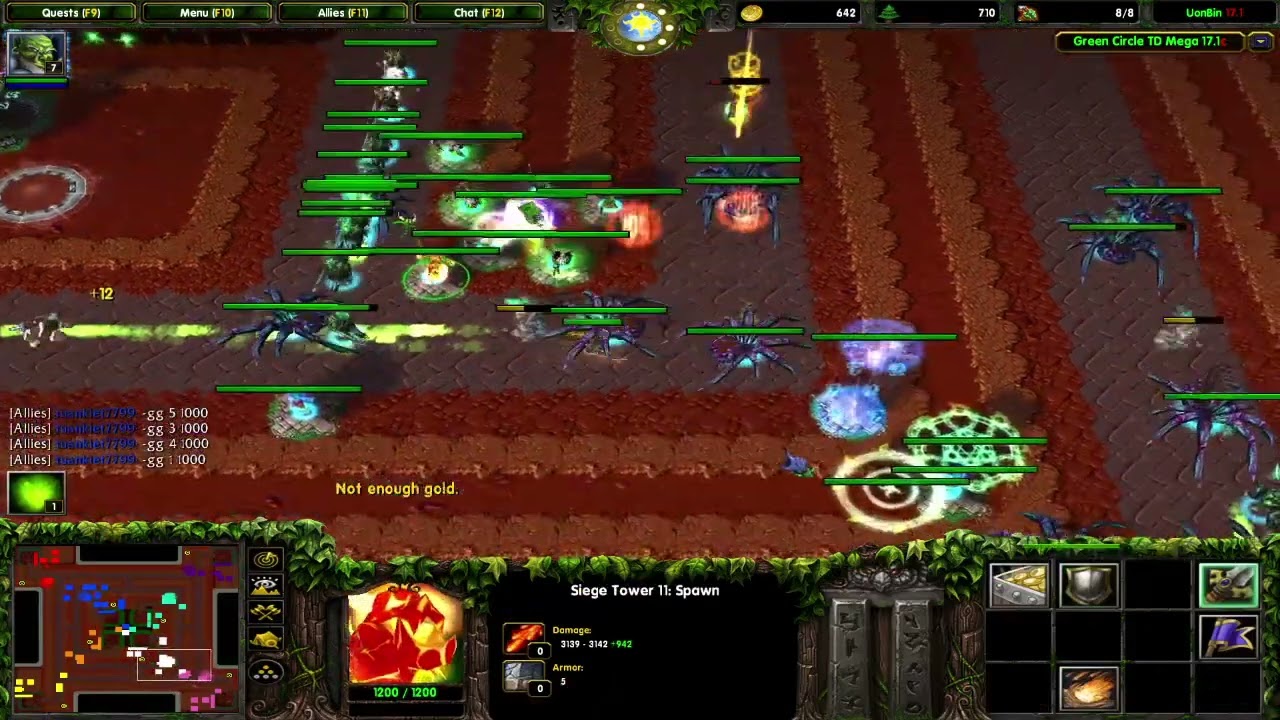 WARCRAFT III- GREEN CIRCLE TD MEGA 17.1C- MODE HORROR- TEAMWORK WIN PART 2