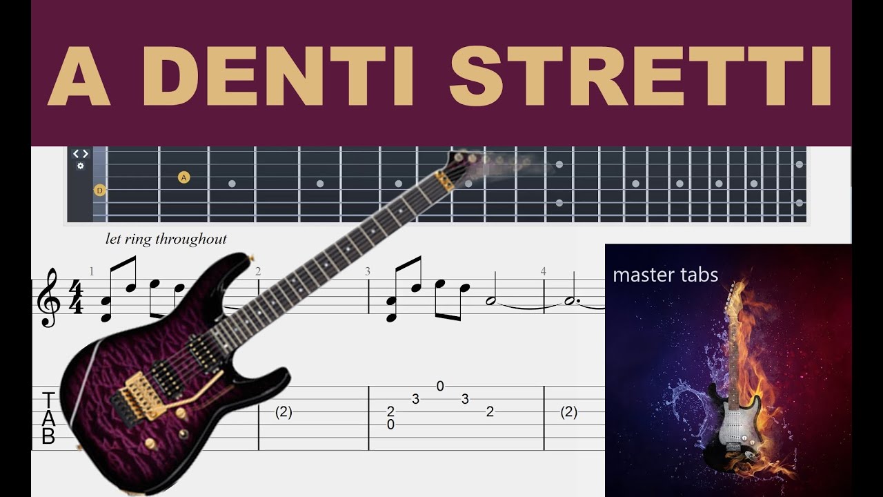 A DENTI STRETTI | LITFIBA | Guitar Tab| #Mastertabs#BestFreeYoutubeMusic#FREE GUITAR TABS FOR ALL