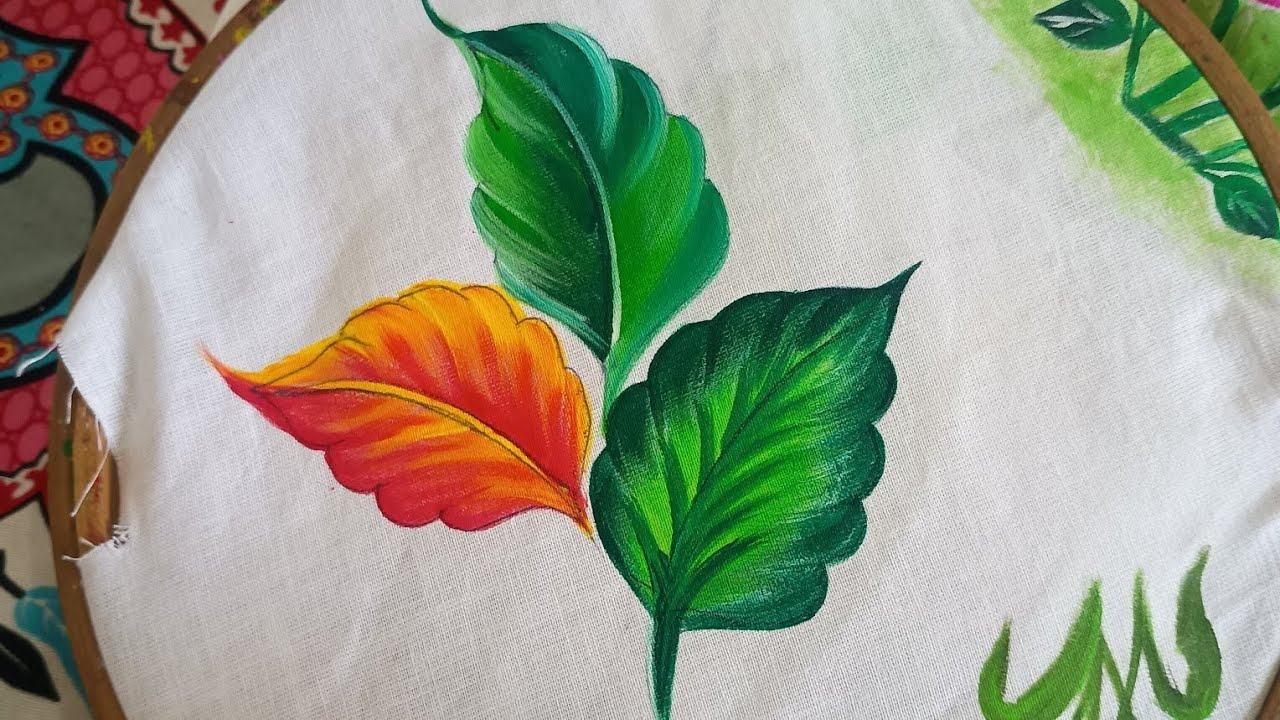 Beautiful leaf 🌿 disin#design painting design #new easy and simple #stepbystep .