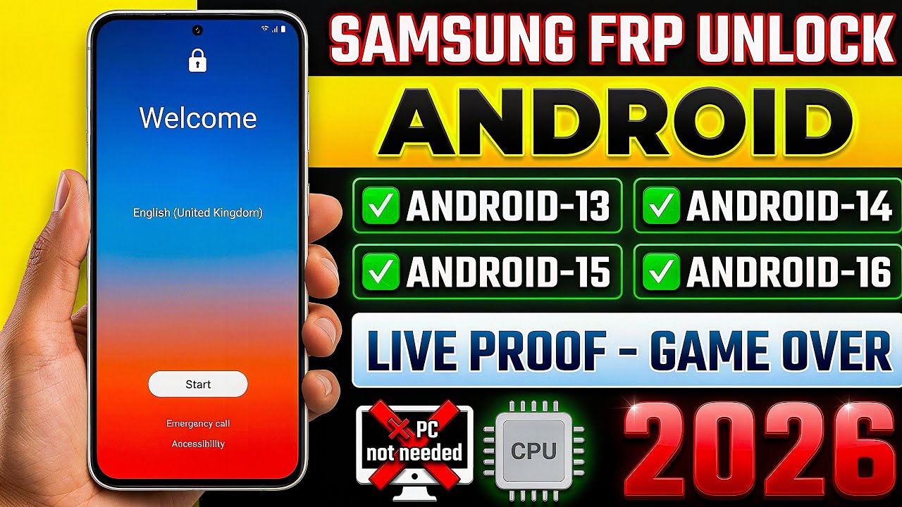 🚀 How to Remove Samsung FRP Lock 2026 | Android 14/15/16 | Easy Method | No PC