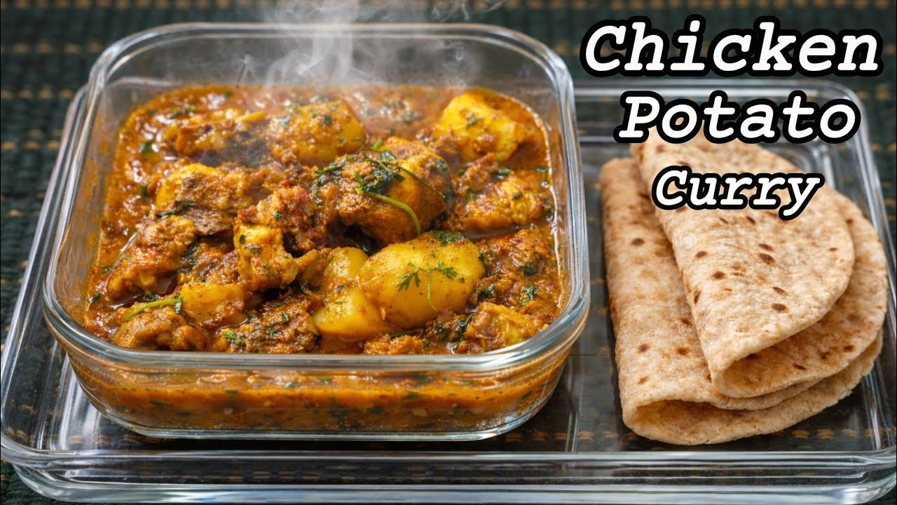 Chicken Potato Curry in just 10 minutes🤩 l Spicy Chicken l Quick Chicken Curry l BusyBawarchi 