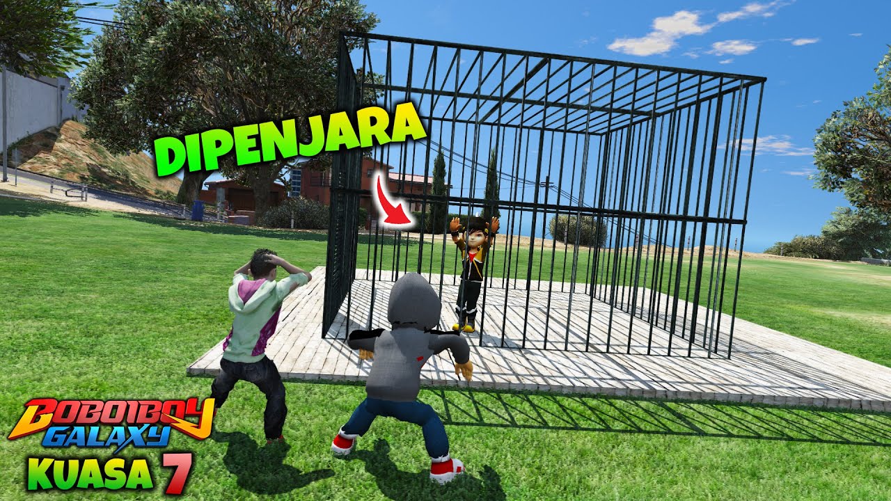 GTA 5 MOD JUNIOR DAN DINAR GENJI KAGET MELIHAT BOBOIBOY GEMPA DI PENJARA