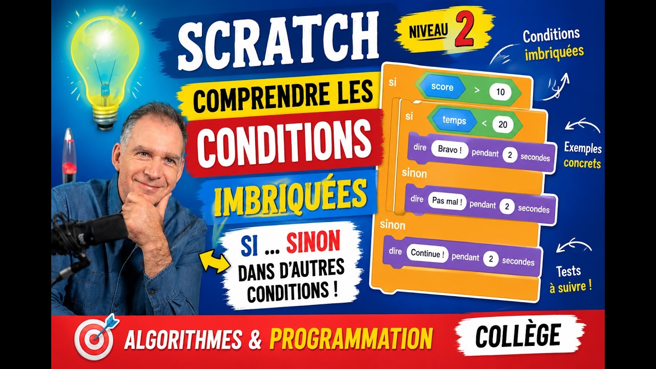 Cours ♦ Programmer avec Scratch • Condition  Si .... Sinon ..... (Niveau 2) ♦ Quatrième