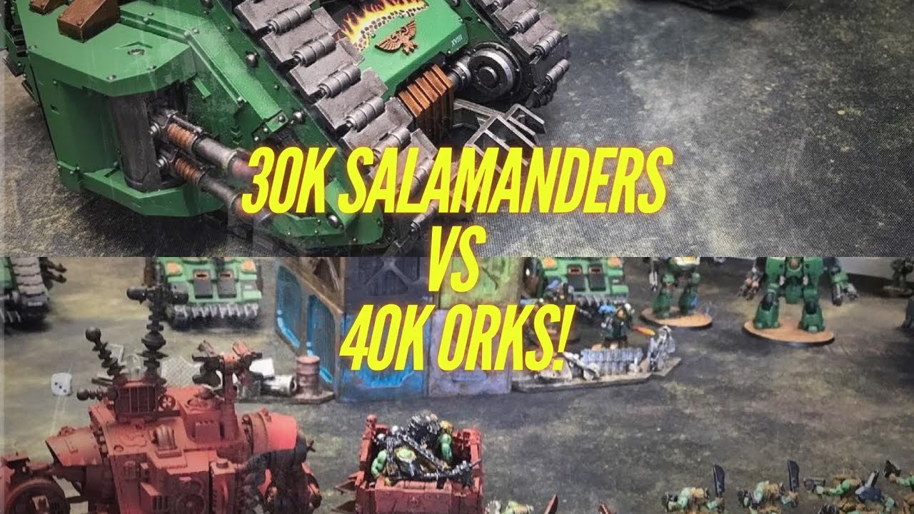 Salamanders vs Orks! 2500 Points Warhammer 30k 40k Horus Heresy Scenario Battle Report