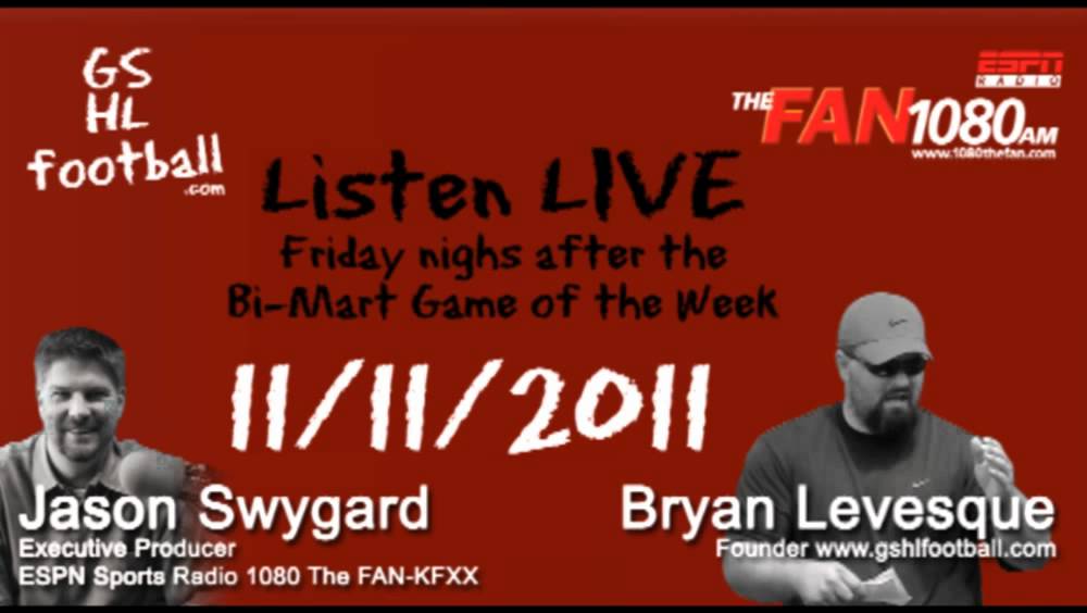 1080 The FAN - Bryan Talks With Swag About GSHL Football 11/11/2011