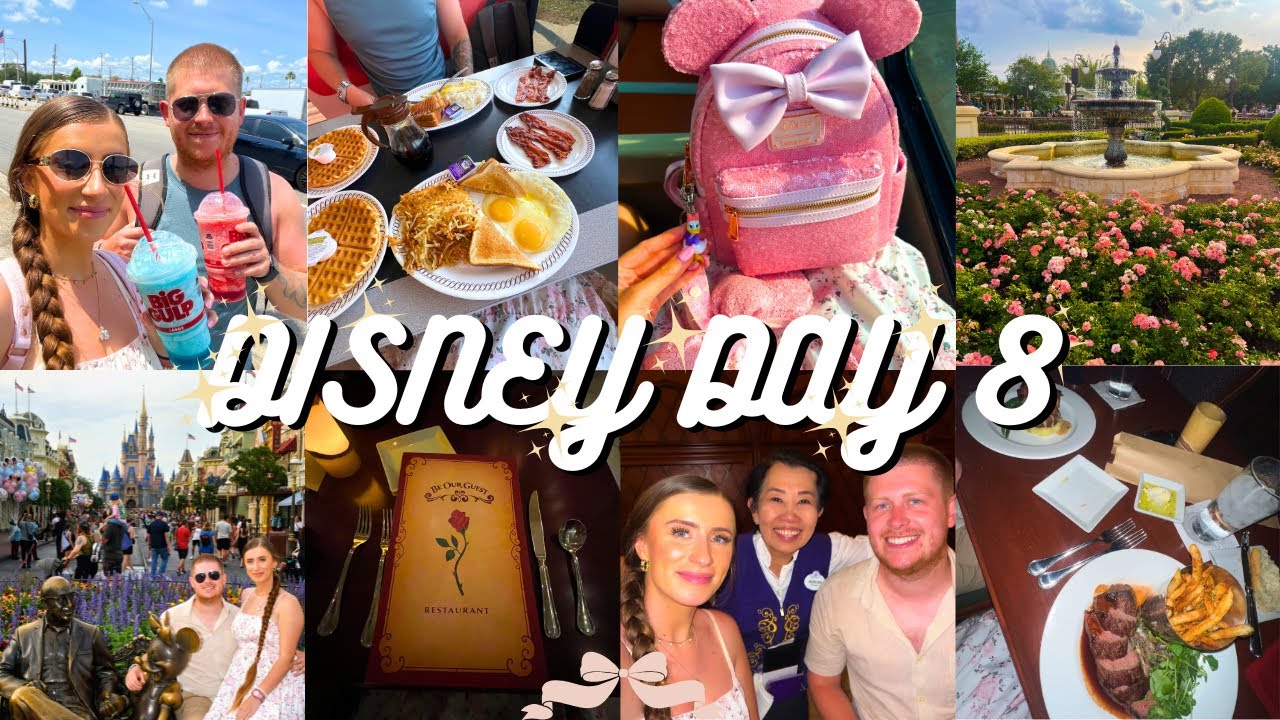 WALT DISNEY WORLD VLOG | DAY 8 🥀 Be Our Guest Dining in MK & Adventure's out into Orlando 🛍️