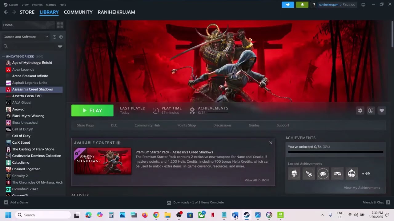 Fix Assassin's Creed Shadows DX12 Error 0x8007000E/0x887A0006