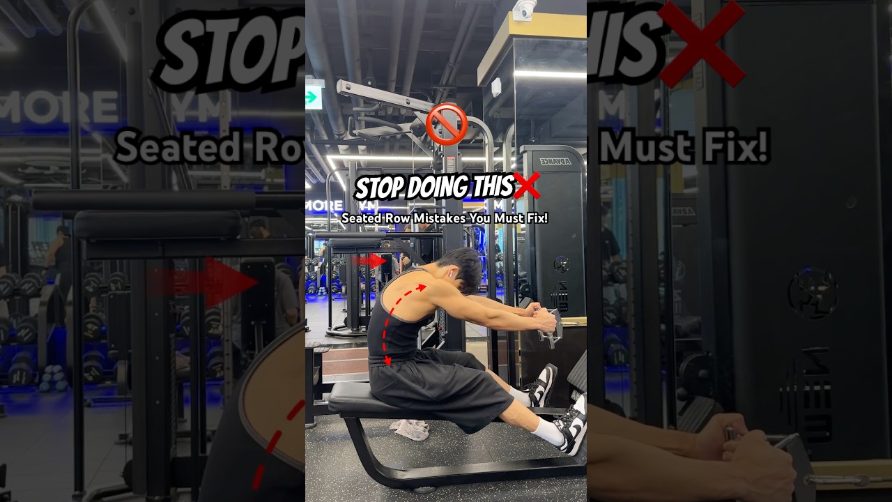 🔽 Seated Row &ndash; 3 Common Mistakes (Seated Row Mistakes) 🔽 #ytshorts #fitnesstips #backworkout