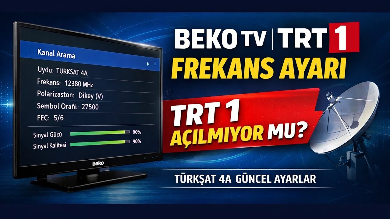 Beko tv TRT 1 frekans ayarları 
